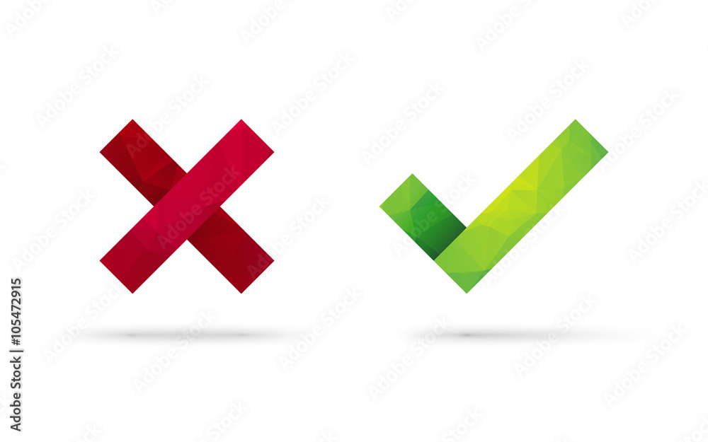 check and x mark gren red check and x mark gren red