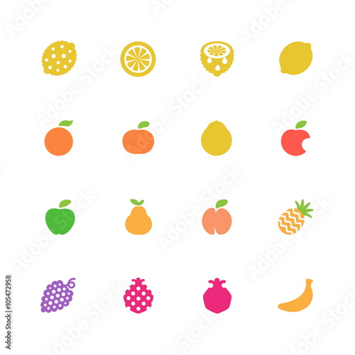 Fototapeta Naklejka Na Ścianę i Meble -  Fruits icons