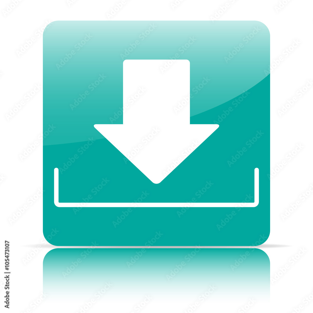 Download icon in a green frame with shadow Download icon in a green frame with shadow