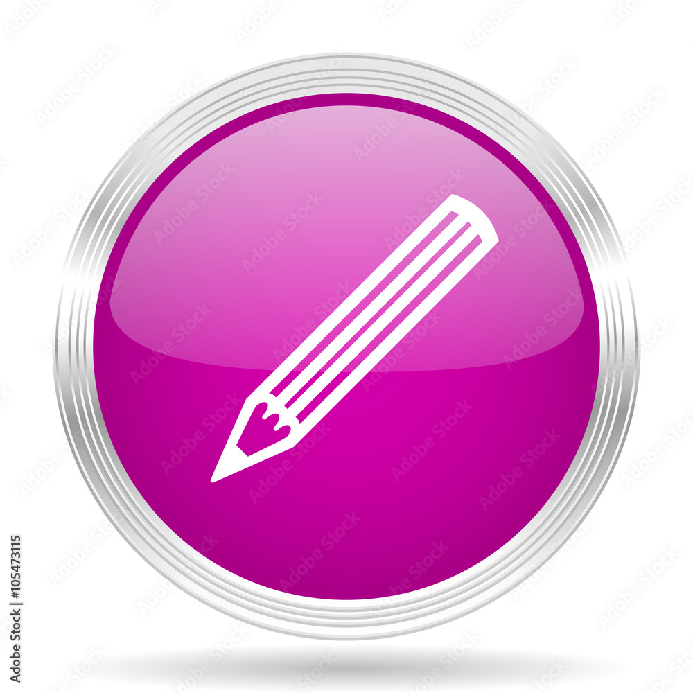 pencil pink modern web design glossy circle icon pencil pink modern web design glossy circle icon