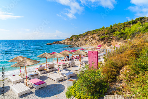 A view of beach in Proteas bay, Samos island, Greece
