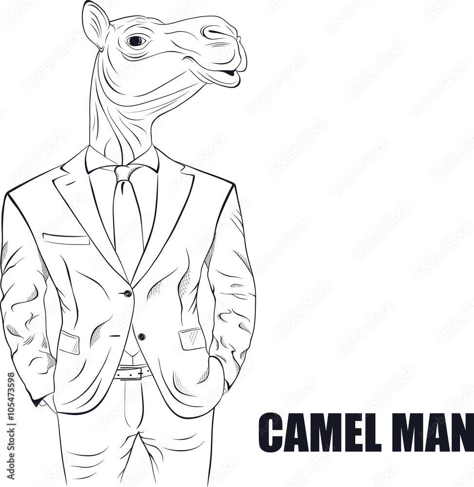 Fototapeta premium Cartoon character camel