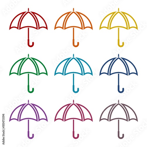 Umbrella icons set