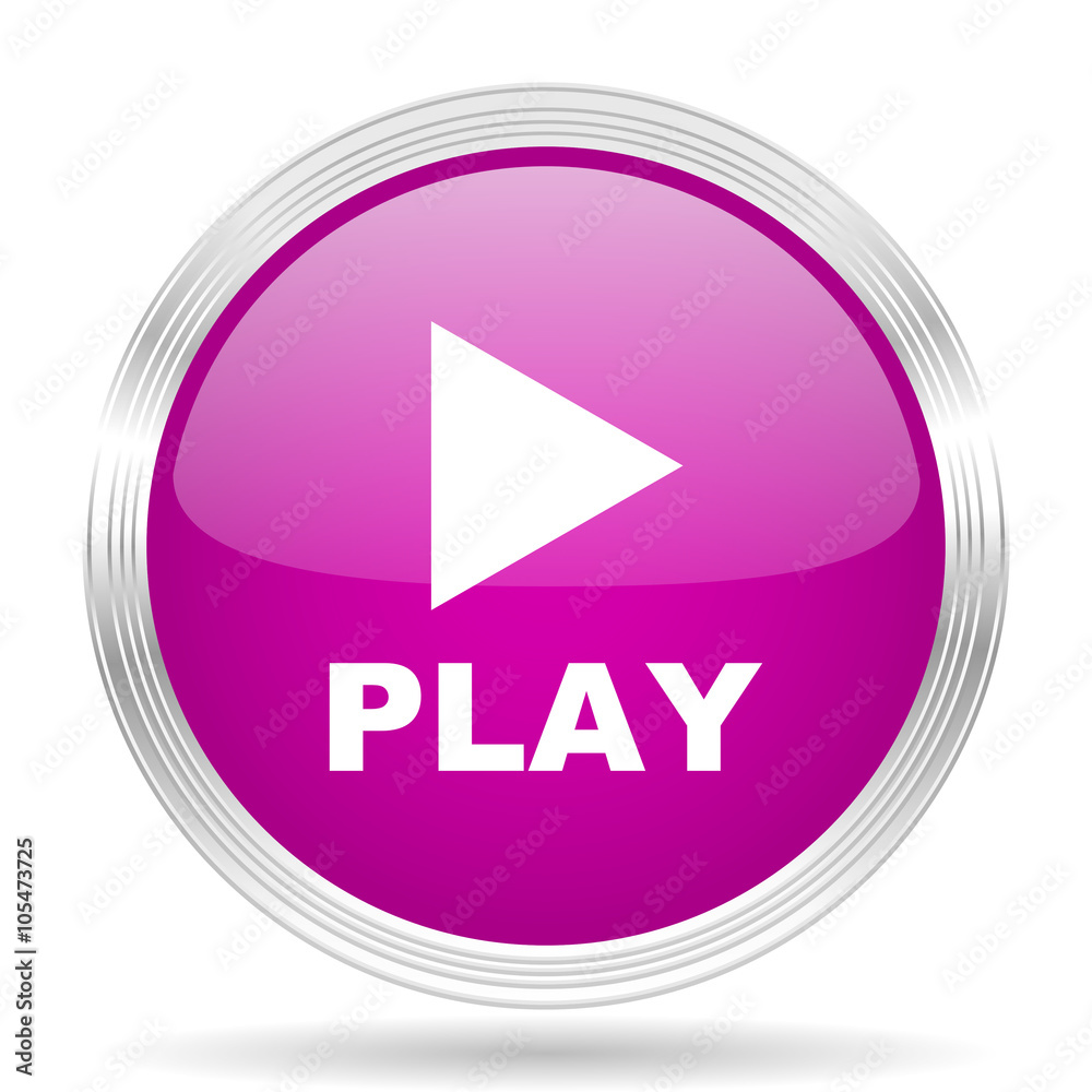 play pink modern web design glossy circle icon play pink modern web design glossy circle icon