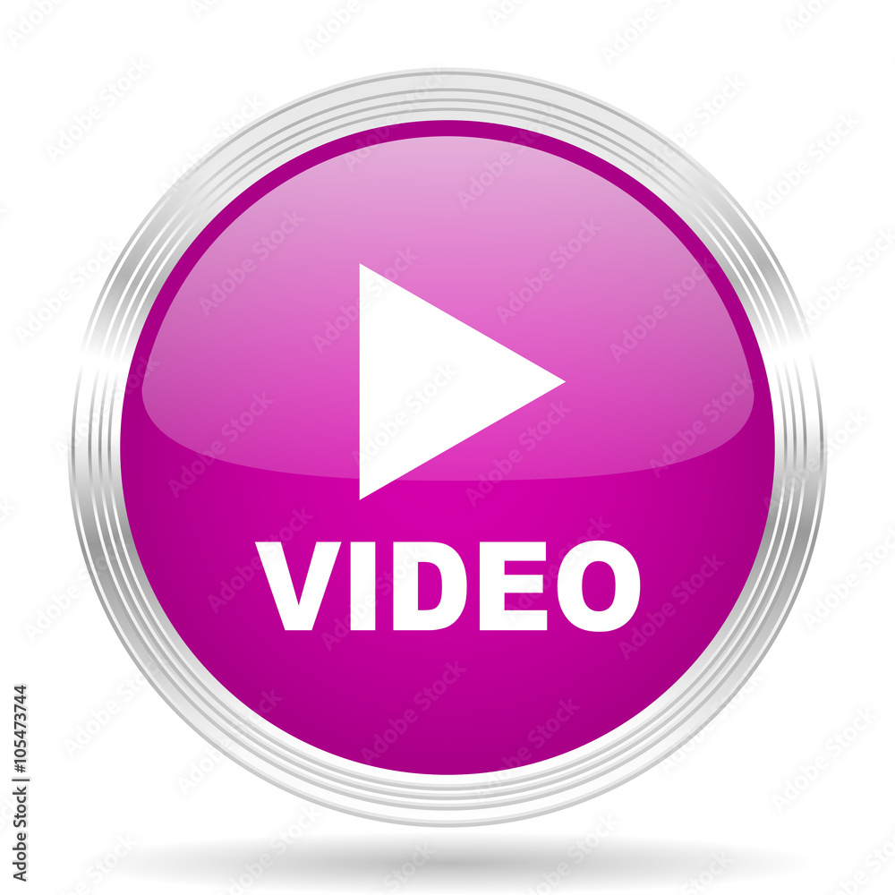 video pink modern web design glossy circle icon video pink modern web design glossy circle icon