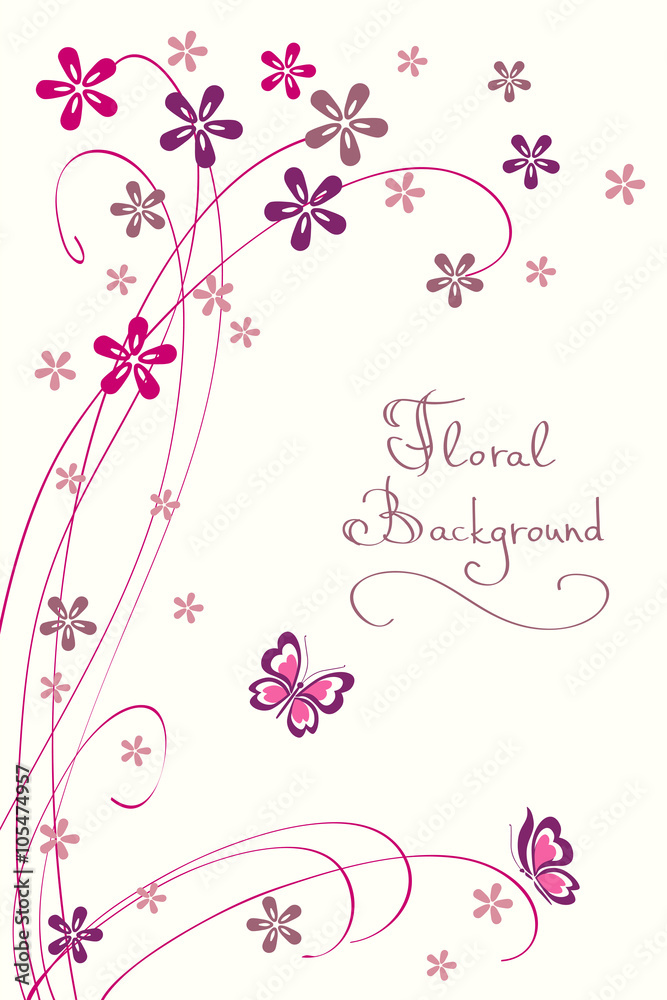 Cute Floral Background. Modern Vector Card for different Events