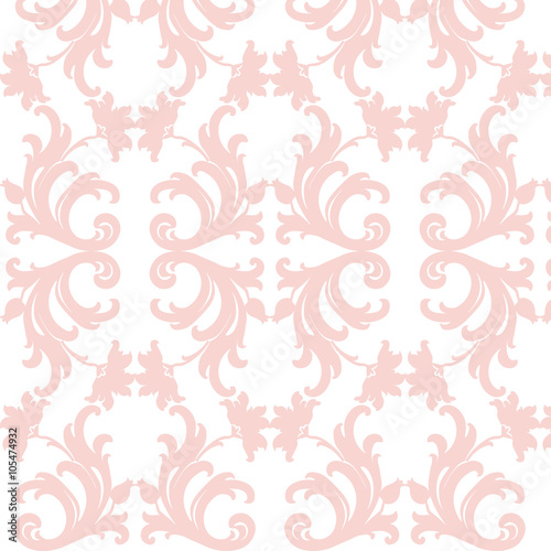 Damask luxury floral ornament pattern. Vector