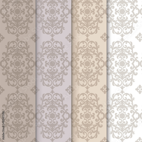 Classic Vintage Ornaments Pattern set. Vector