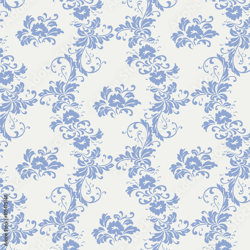 Vintage damask floral ornament pattern. Vector
