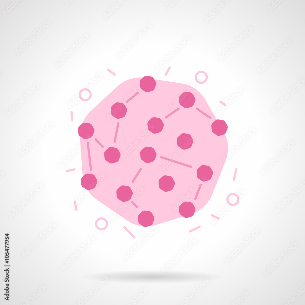 Rubella virus flat color design vector icon