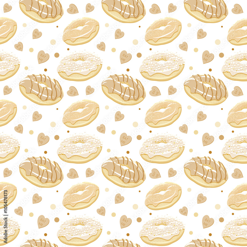 Beautiful vector seamless pattern with monochromatic sepia donut Beautiful vector seamless pattern with monochromatic sepia donut