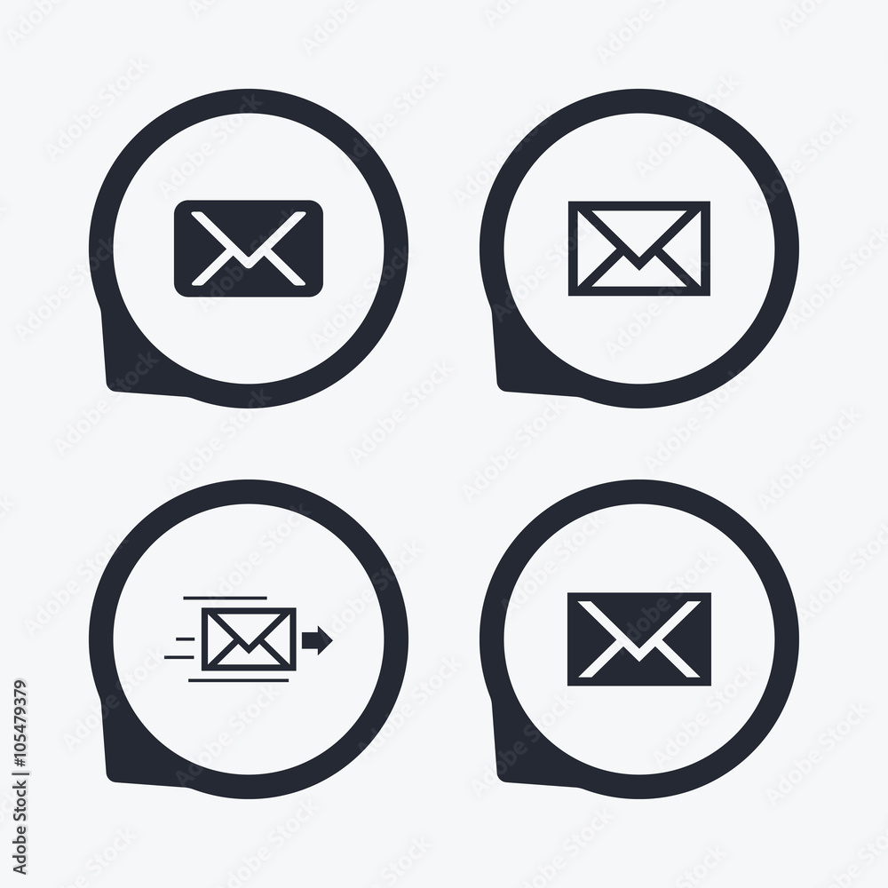 Mail envelope icons. Message symbols. Mail envelope icons. Message symbols.