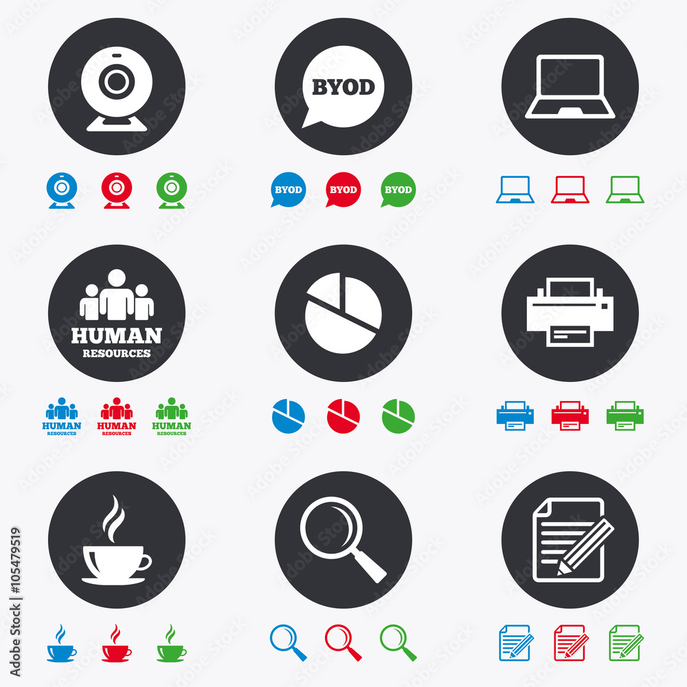 Office, documents and business icons.