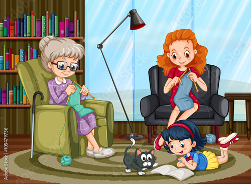 Family members enjoying freetime together