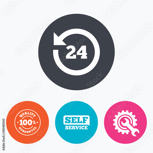 Repair fix tool icons. Customer service signs.