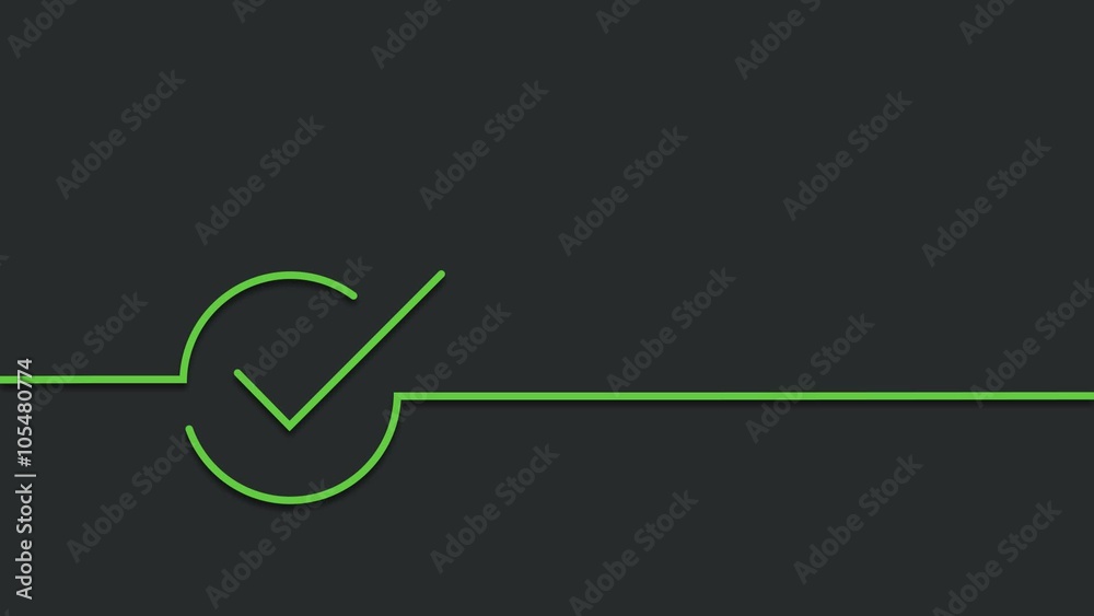 modern green and red check mark on black background