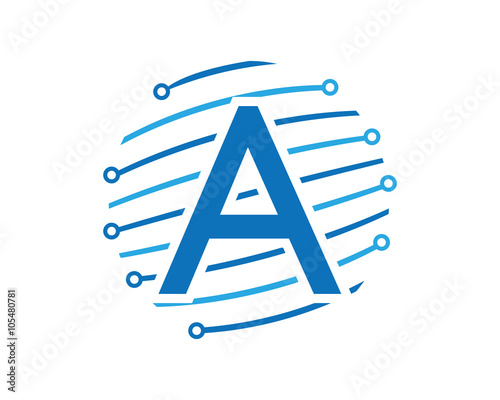 A tech global letter logo