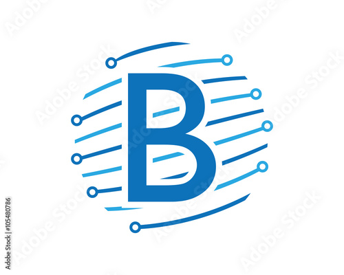 B tech global letter logo © vectorlia