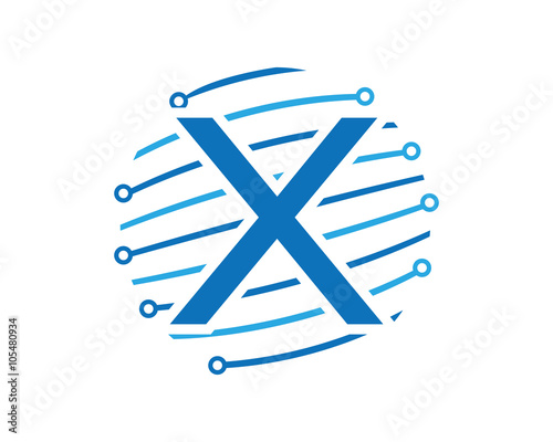 X tech global letter logo
