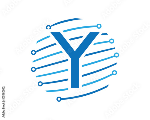 Y tech global letter logo