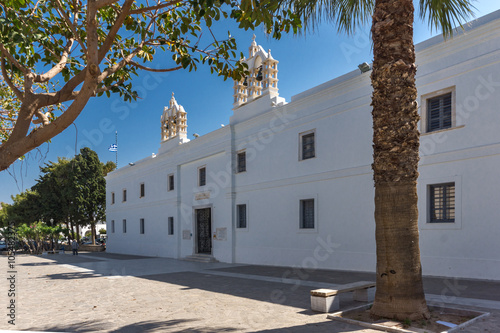 Frontal view of Church of Panagia Ekatontapiliani in Parikia, Paros island, Cyclades, Greece