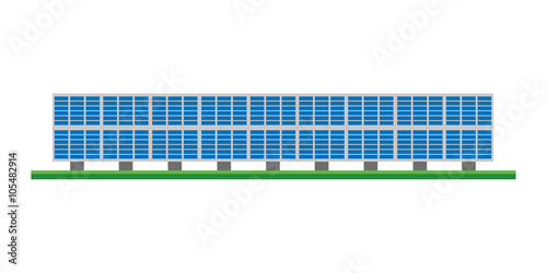 Cute cartoon vector illustration of a solar photovoltaic power p