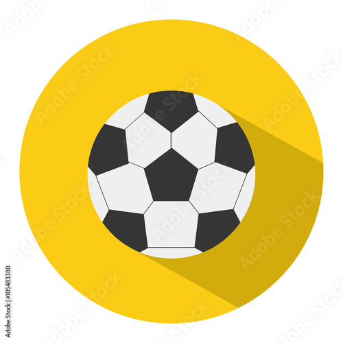 Icon of a football ball in flat style. Vector illustration. Scho