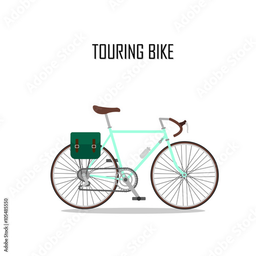 bycicle vector, touring bike.