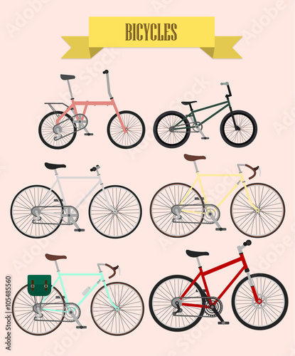 bycicle vector set.