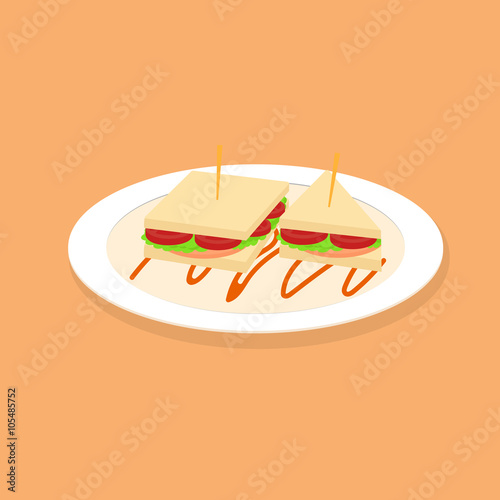 sandwich breakfast on dish