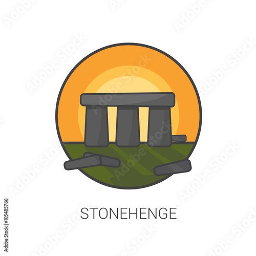 stonehenge flat design icon vector.