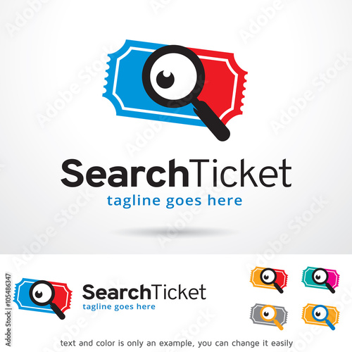 Search Ticket Logo Template Design Vector