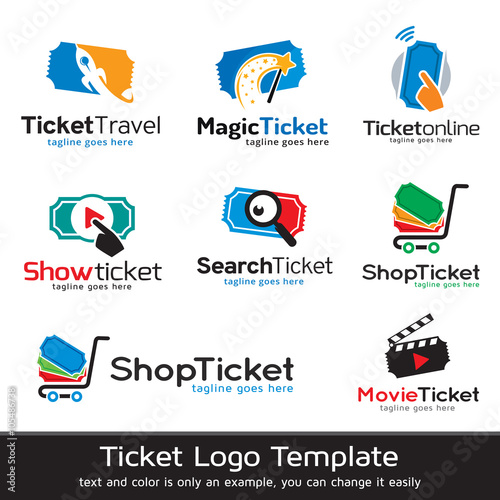 Ticket Logo Template Design Vector