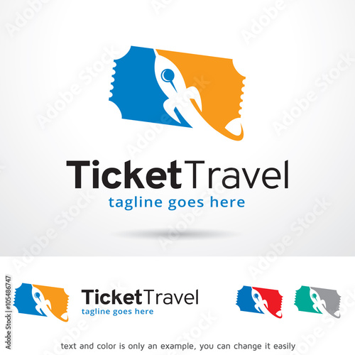 Ticket Travel Logo Template Design Vector
