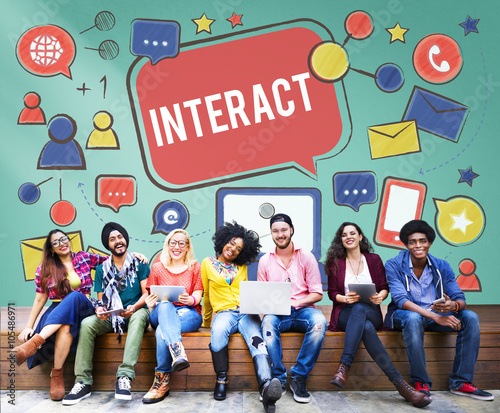 Fotografie Interact Communicate Connect Social Media Social Networking Conc