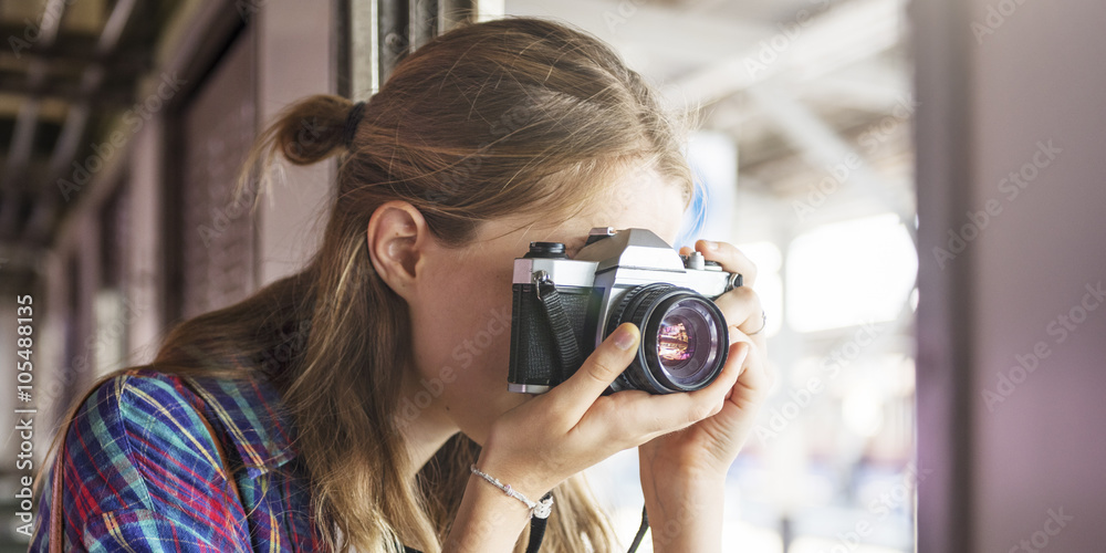 Girl Adventure Hangout Traveling Holiday Photography Concept Girl Adventure Hangout Traveling Holiday Photography Concept