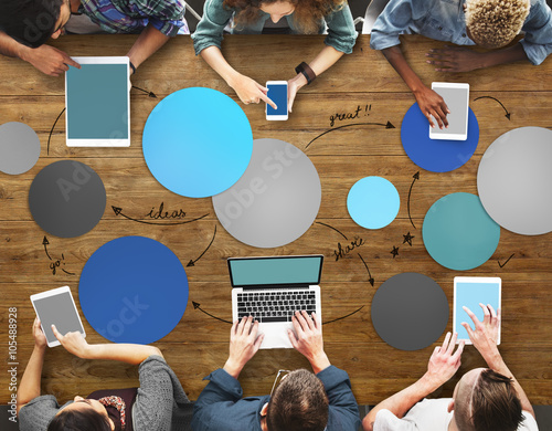 Diverse People Hands Team Busy Devices Concept