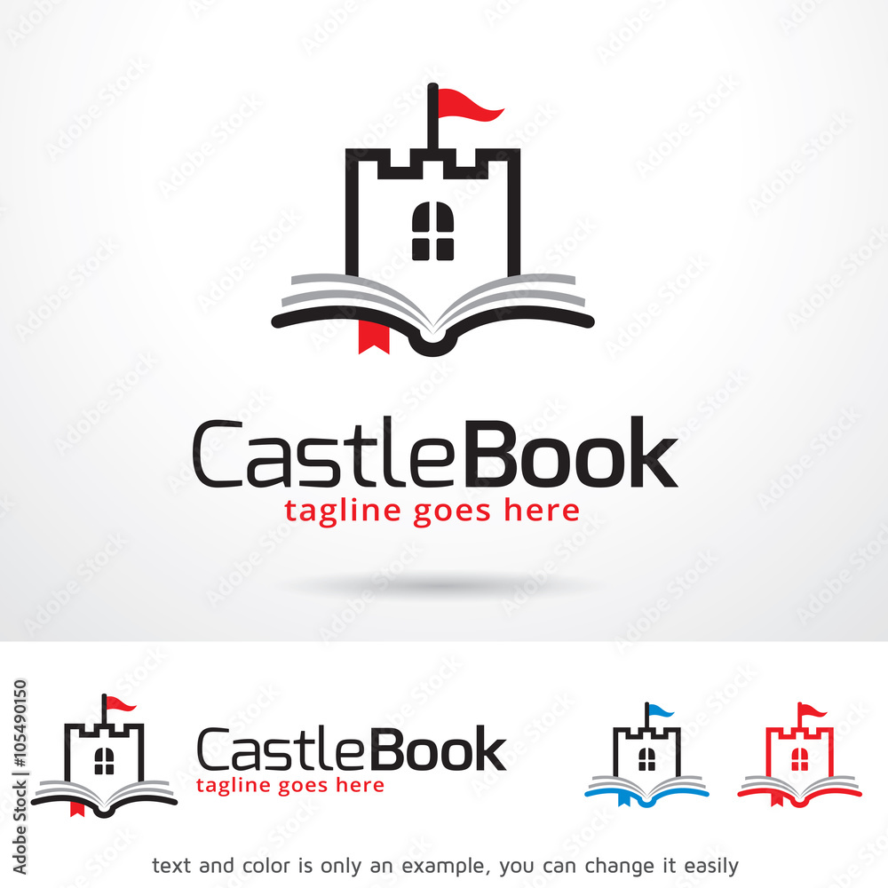 Castle Book Logo Template Design Vector