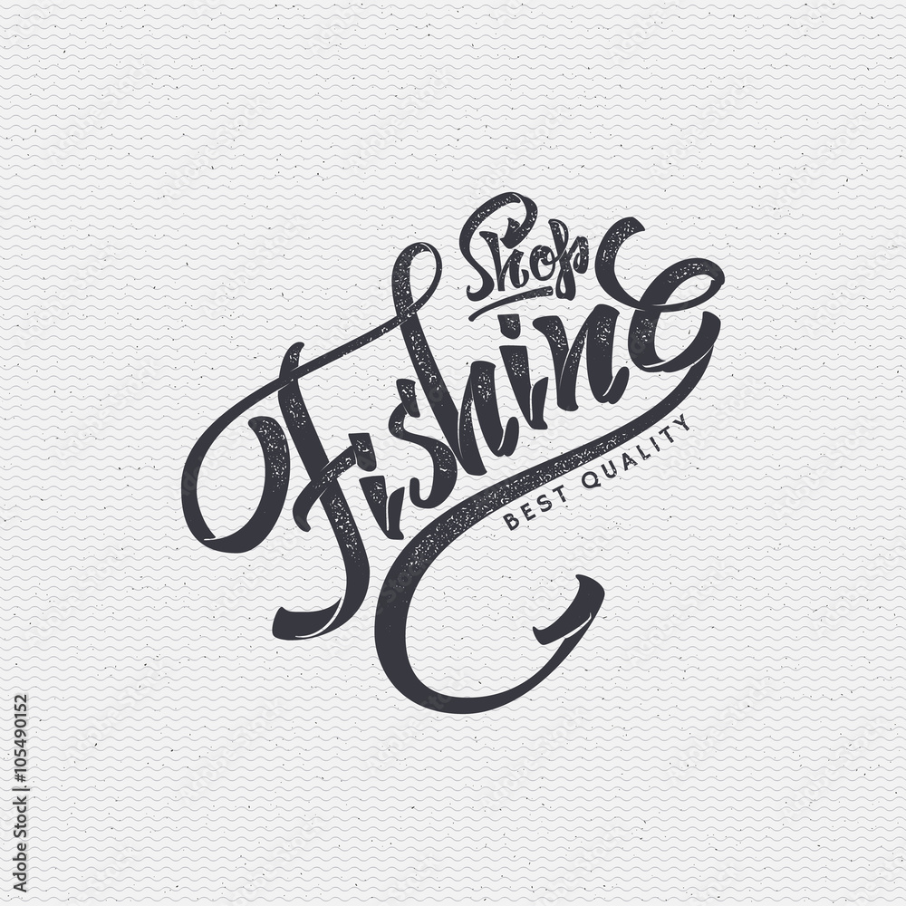 Fotografie Fishing badges sign handmade differences, made using calligraphy and lettering I