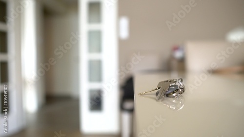 Take the home key on the table
