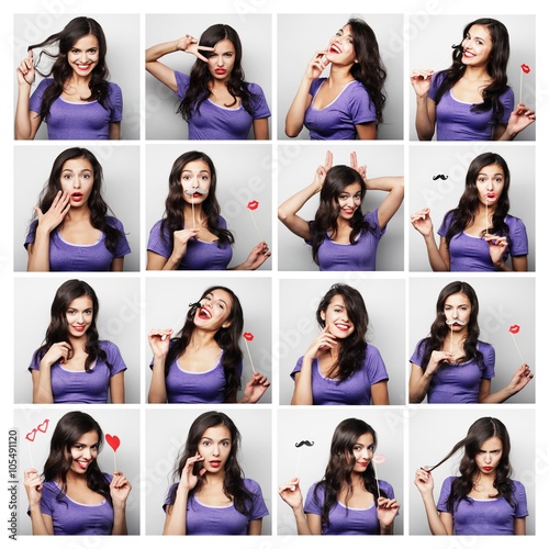 collage of woman different facial expressions © Raisa Kanareva