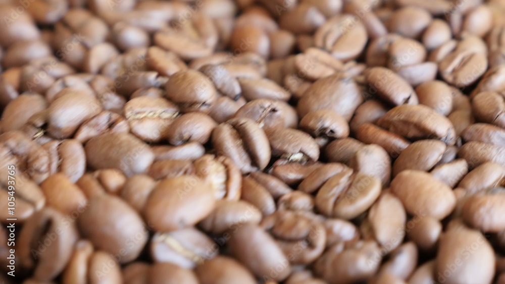 Arabica coffee beans on table slow moving dolly 4K 2160p UltraHD footage - Dolly passing by coffee beans on table 4K 3840X2160 UHD video Arabica coffee beans on table slow moving dolly 4K 2160p UltraHD footage - Dolly passing by coffee beans on table 4K 3840X2160 UHD video