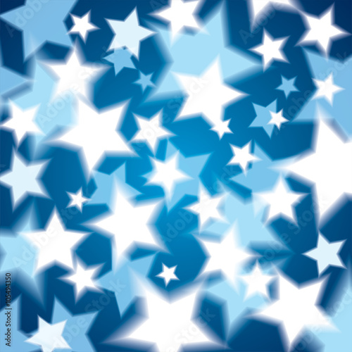 A lot of glowing stars on a blue background, abstract vector geometrical composition of the stars
