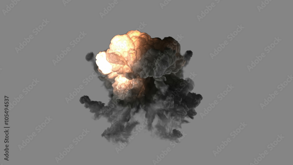 bomb explosion with alpha matted channel