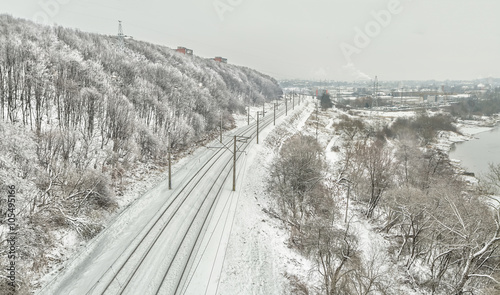 Railway during the winter photo