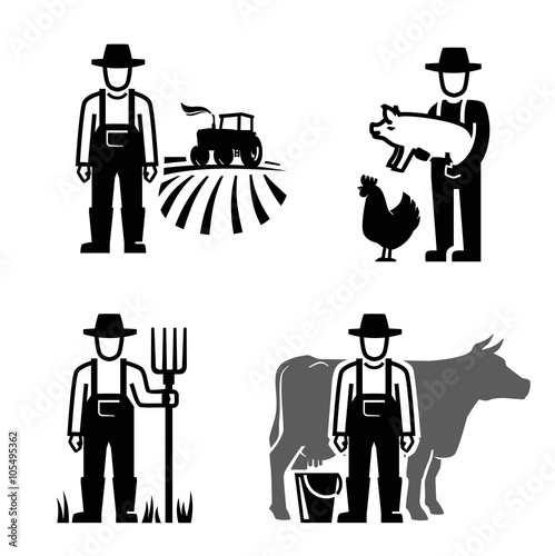 vector black farmer