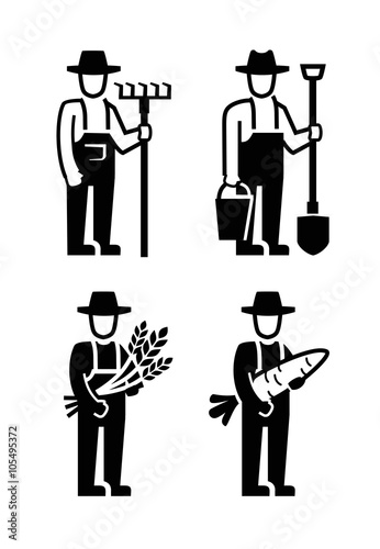 vector black farmer