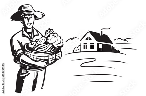 vector black farmer
