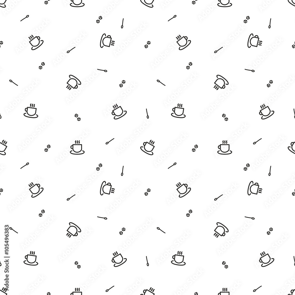 Naklejka premium Coffee seamless pattern