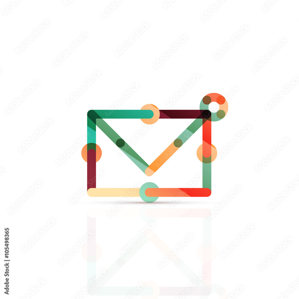 Vector email business symbol, or at sign logo. Linear minimalistic flat icon design Vector email business symbol, or at sign logo. Linear minimalistic flat icon design